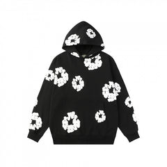 High quality cross-border European and American foam cotton hooded sweatshirt, high street hip-hop loose loop hoodie, heavyweight sweatshirt for men and women