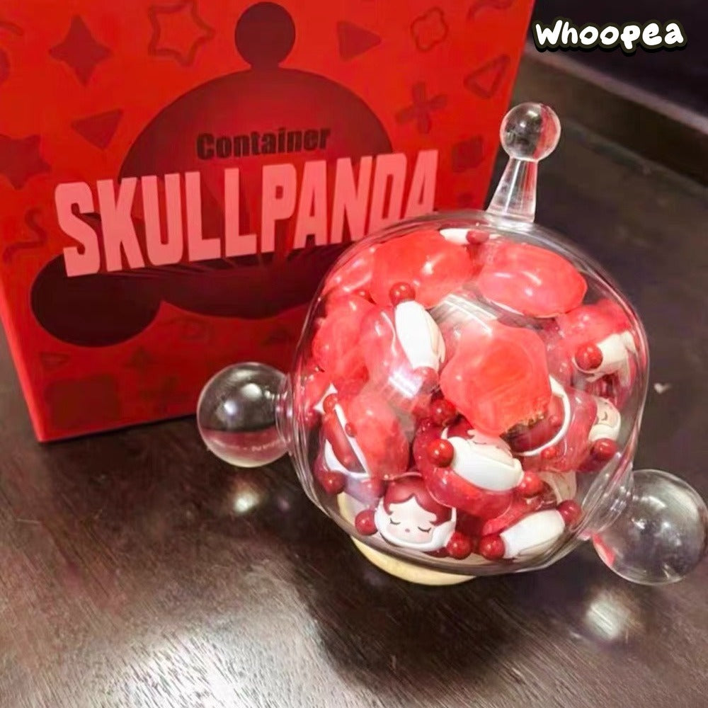 POP MART Skull Panda Glass POP BEAN Jar, Chengdu Exclusive