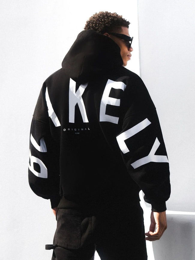 Idris Oversized Hoodie - Black Hover Image