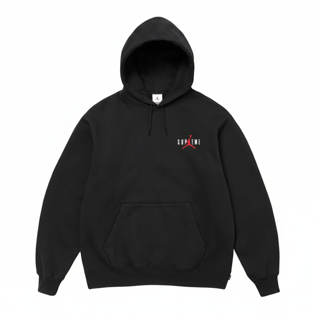 Version Sup drawstring and fleece hooded sweatshirt for men, black in stock, with hang tag wholesale