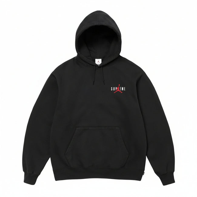 Version Sup drawstring and fleece hooded sweatshirt for men, black in stock, with hang tag wholesale Hover Image