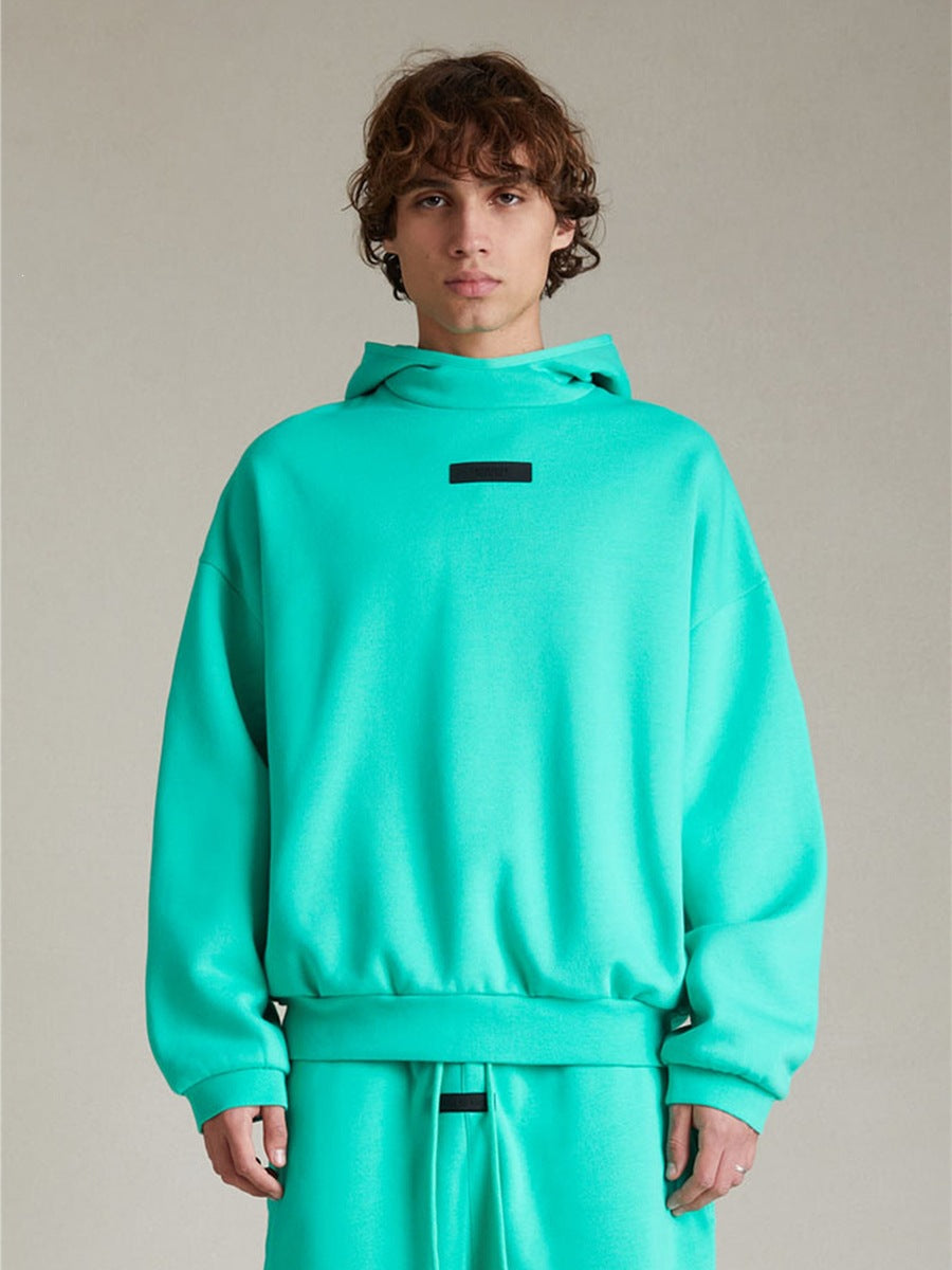 FOG Double Line ESSENTIALS HHH High Street Loose Solid Color Autumn/Winter Plus Fleece Heavy Hoodie Men's and Women's Trendy