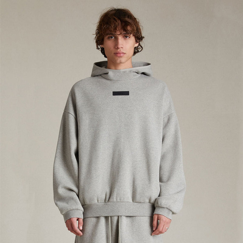 FOG Double Line ESSENTIALS HHH High Street Loose Solid Color Autumn/Winter Plus Fleece Heavy Hoodie Men's and Women's Trendy