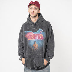 European and American hip-hop Travis Scott printed hooded sweatshirt TS men's high street washed vintage loose fitting hoodie