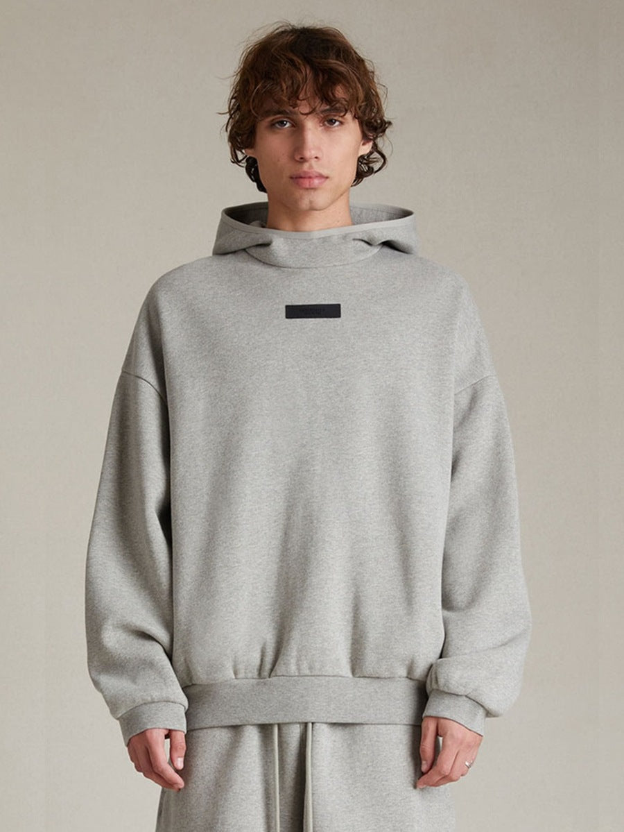 FOG Double Line ESSENTIALS HHH High Street Loose Solid Color Autumn/Winter Plus Fleece Heavy Hoodie Men's and Women's Trendy