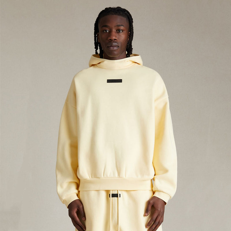 FOG Double Line ESSENTIALS HHH High Street Loose Solid Color Autumn/Winter Plus Fleece Heavy Hoodie Men's and Women's Trendy