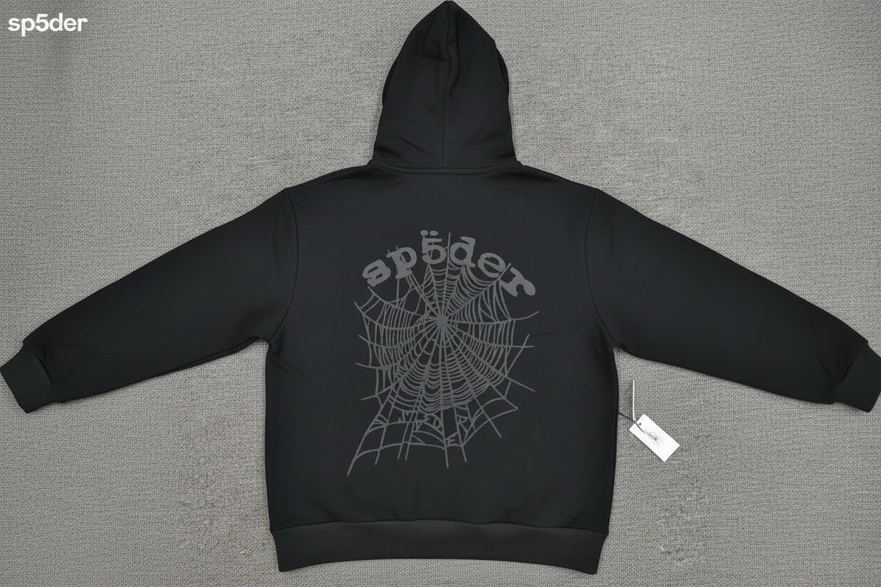 Cross border new hoodie Ghost Kuroshio brand Spider sp5der velvet sweatshirt and pants men's set manufacturer in stock