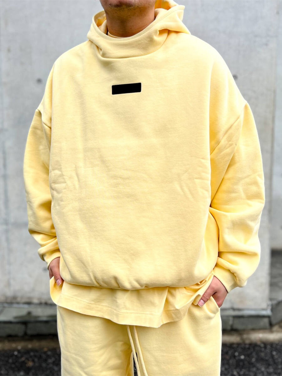 FOG Double Line ESSENTIALS HHH High Street Loose Solid Color Autumn/Winter Plus Fleece Heavy Hoodie Men's and Women's Trendy