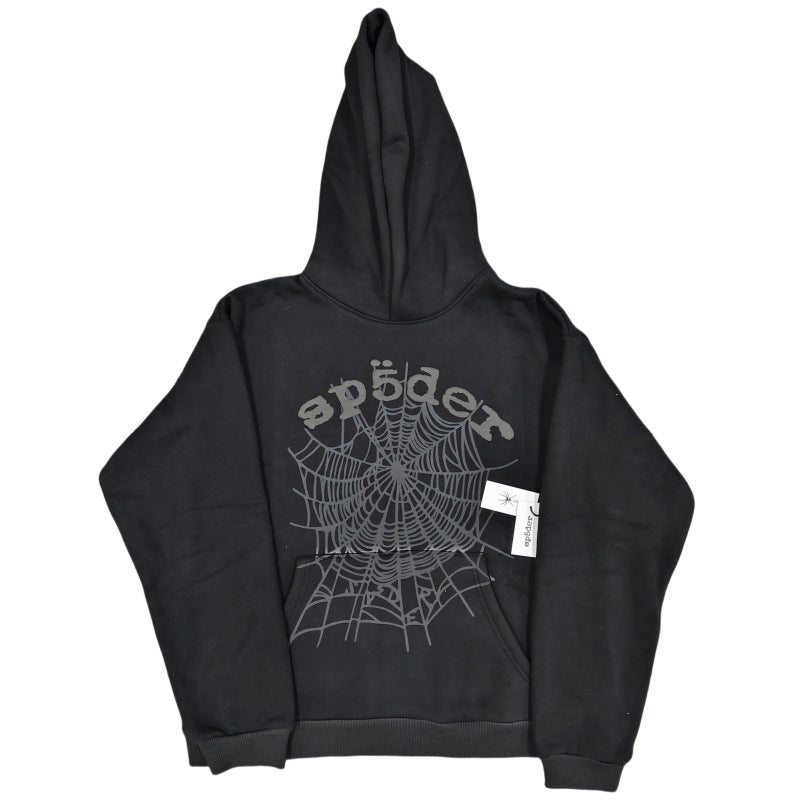 Cross border new hoodie Ghost Kuroshio brand Spider sp5der velvet sweatshirt and pants men's set manufacturer in stock