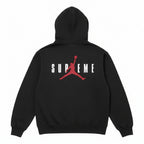 Version Sup drawstring and fleece hooded sweatshirt for men, black in stock, with hang tag wholesale