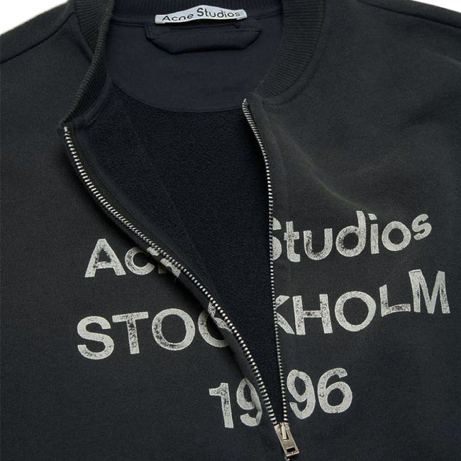 Acne Studios Zip Up 1996 Sweatshirt Black Main Image