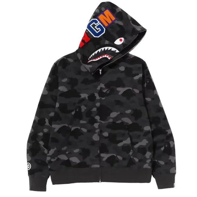 BAPE Color Camo Shark Full Zip Hoodie Black Hover Image