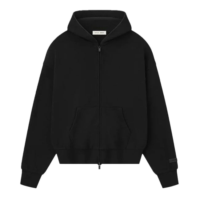 Fear of God Essentials Classic Full Zip Hoodie Jet Black Hover Image