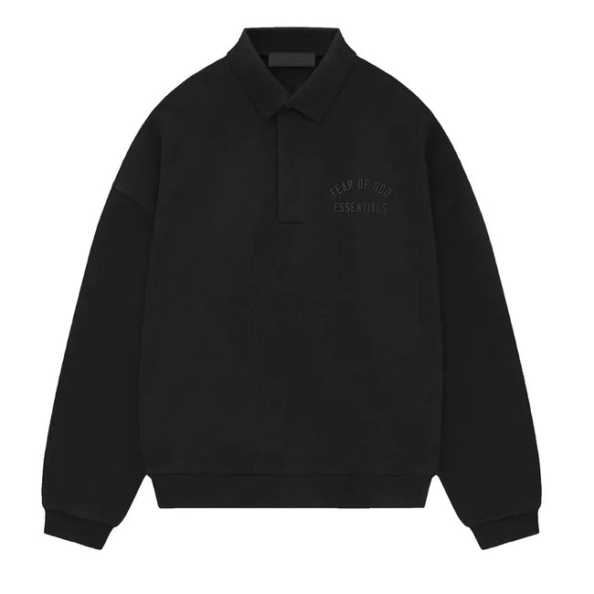 Fear of God Essentials Fleece Polo Black Hover Image